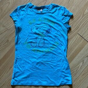 Mighty Fine Blue Short Sleeve Tee Soft Cotton Crew Neck